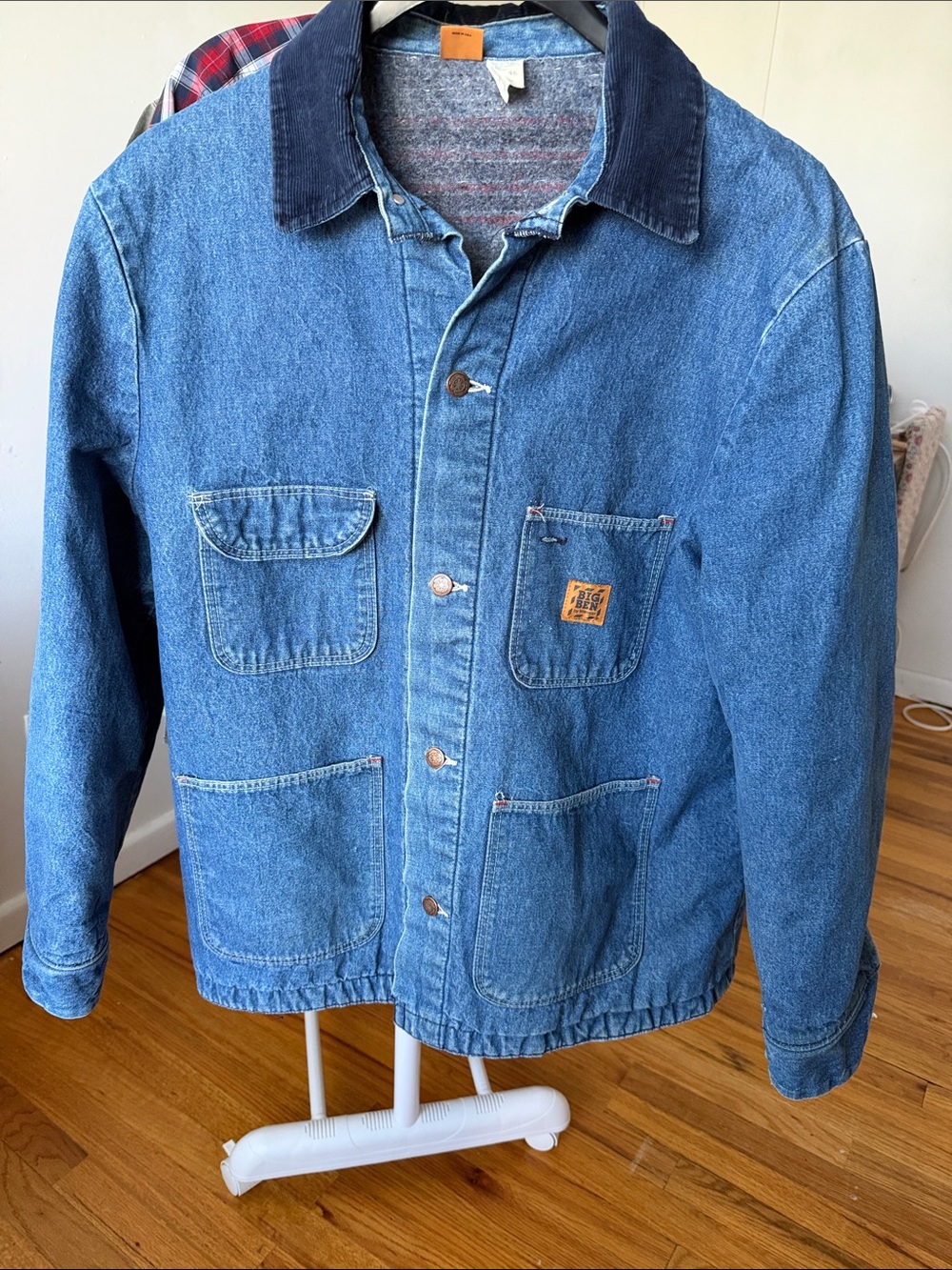 Big Ben By Wrangler Denim Lined Work Jacket with Contrast Collar